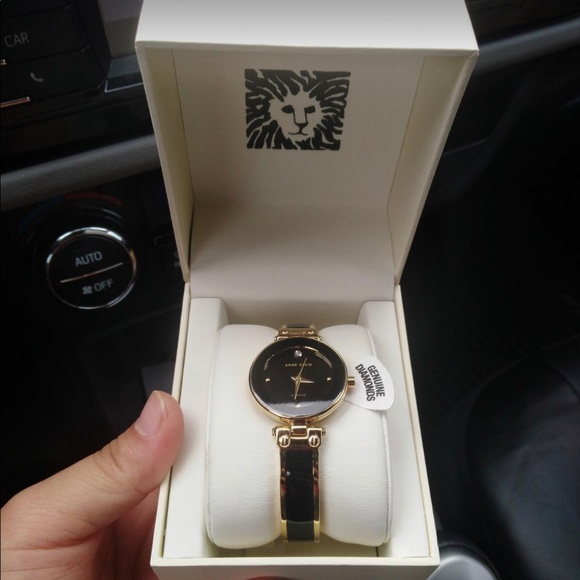 NWT Anne Klein Women's Genuine Diamond Dial Bangle Watch IN